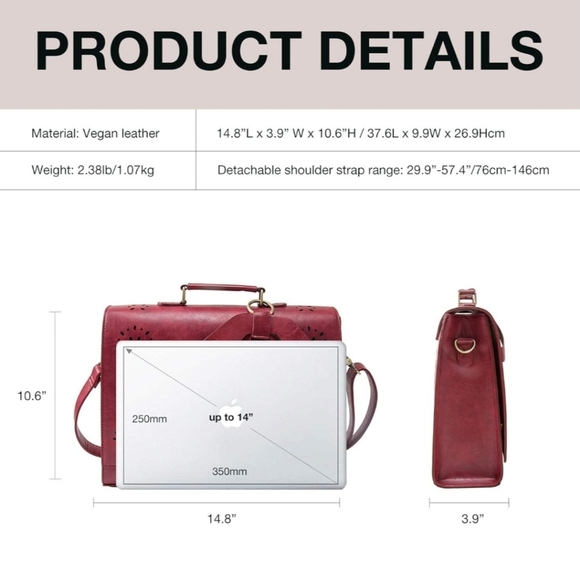 Elegant Red Handbag with Bow Detail - Picture 7 of 8